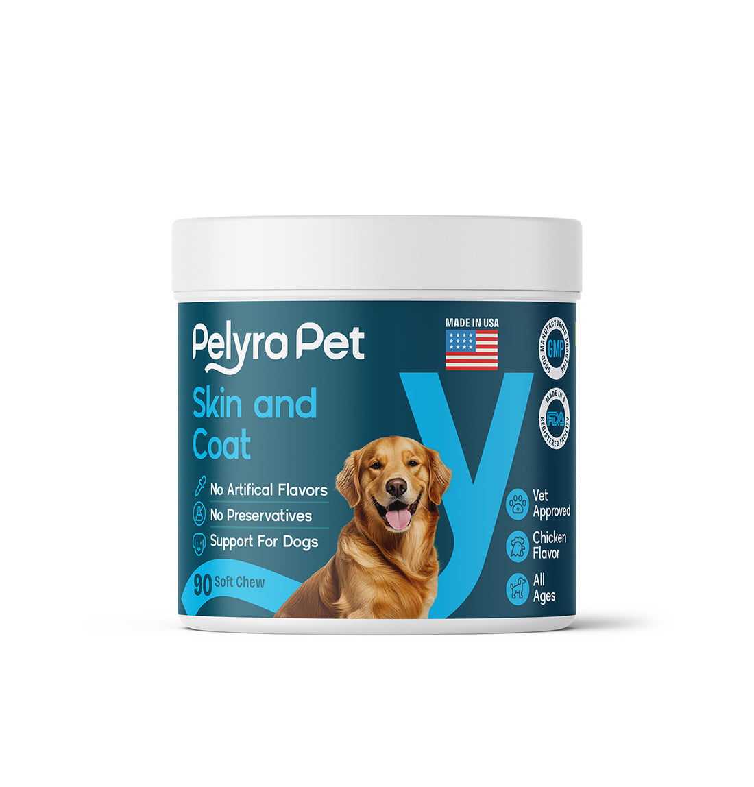 Pelyra Pet Skin & Coat Supplement for Dogs – Salmon Oil, Biotin & Zinc – Healthy Skin & Shiny Coat